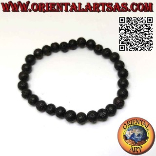 Bracelet Pierre de Lave Naturelle 7mm Élastique