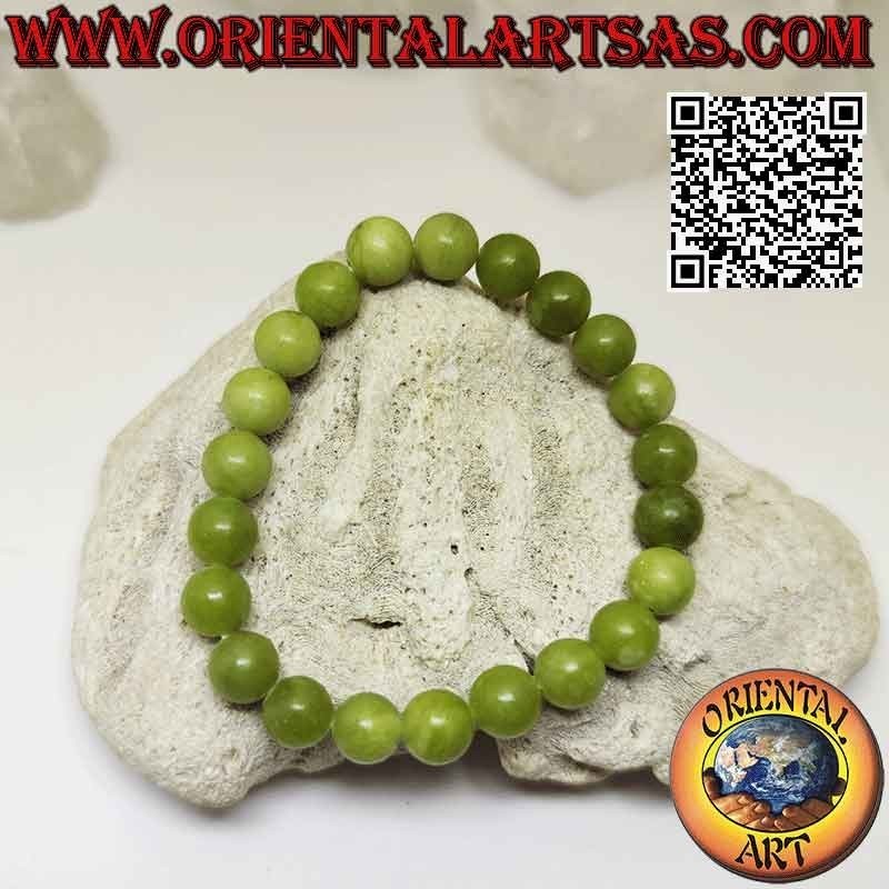 Bracelet Jade Vert Naturel 8mm Élastique | Sérénité
