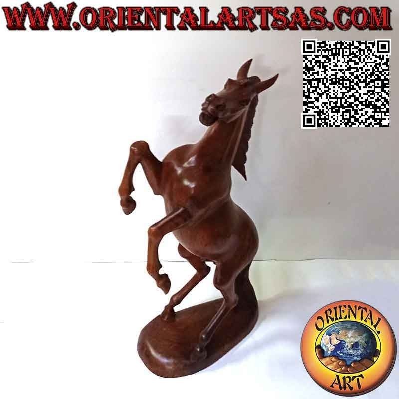 Zügellose Pferdeskulptur "Ferrari" aus Suarholz 60 cm (handgeformt aus einem Block)