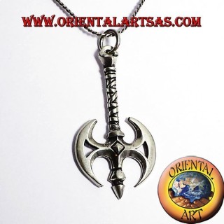 Axe ax pendant with Celtic Dragon Silver