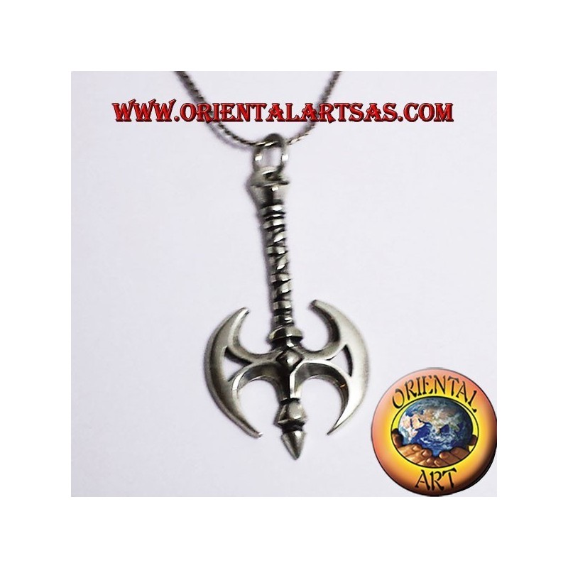 Axe ax pendant with Celtic Dragon Silver
