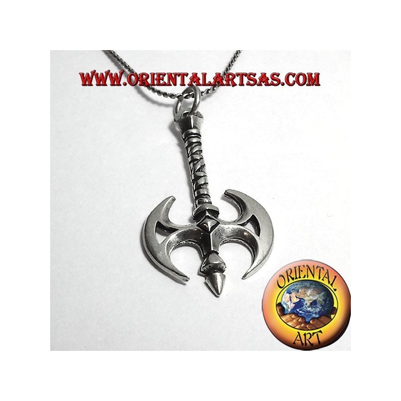 Axe ax pendant with Celtic Dragon Silver