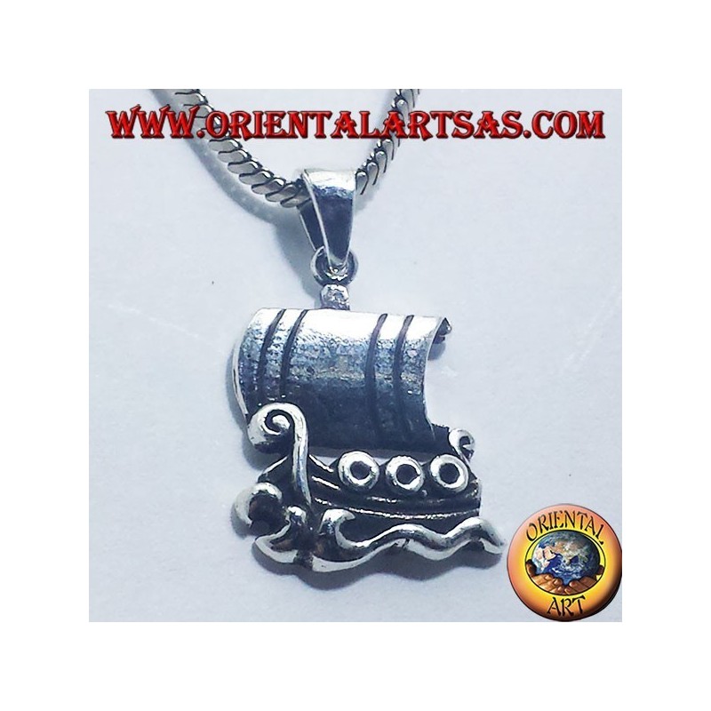Colgante de plata, Barco de vela Drakkar Vikingo