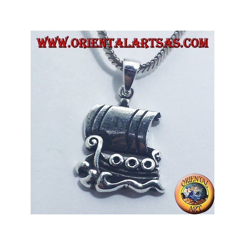 Silver Pendant, sailing ship Viking Drakkar