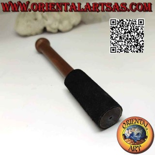 Knocker for Tibetan bells in wood and black suede 16 cm x 2.5 cm