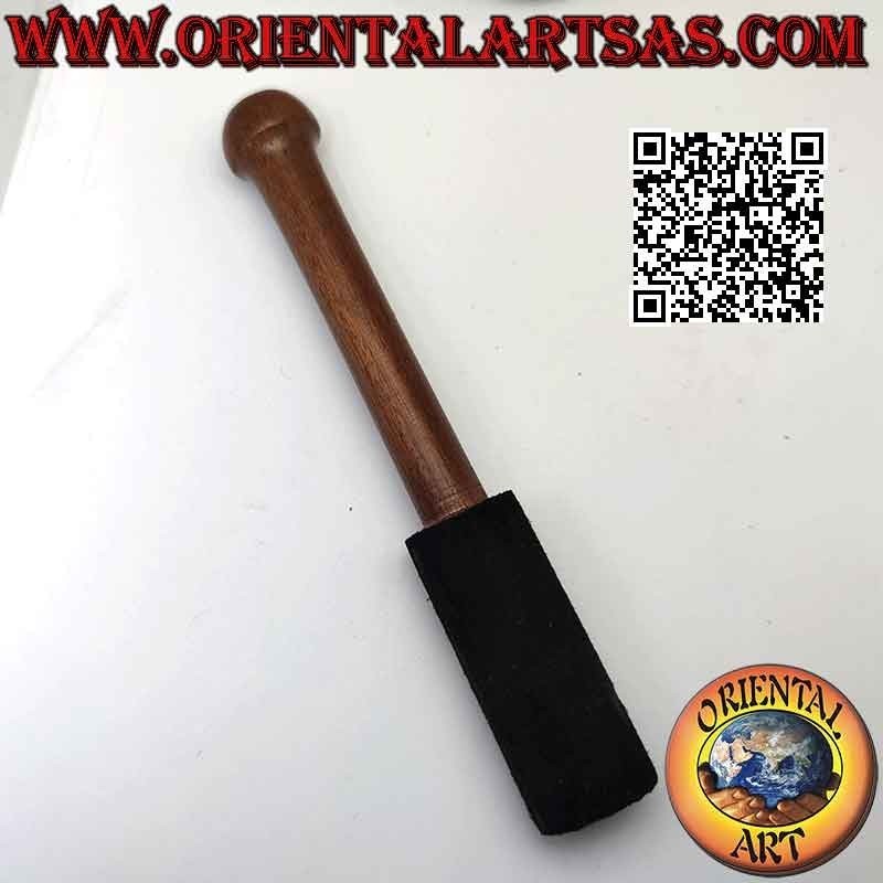 Batacchio per campane tibetane in legno e camoscio nero da 16 cm  x 2.5 cm
