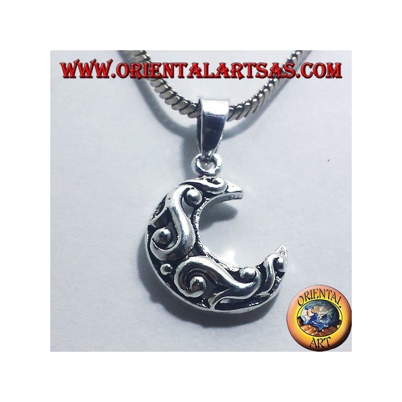pendentif en argent, Celtic Lune