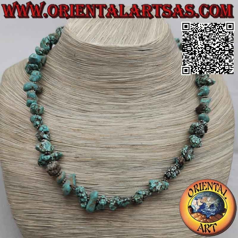 Collier Turquoise Tibétaine Brut & Argent | Oriental Art