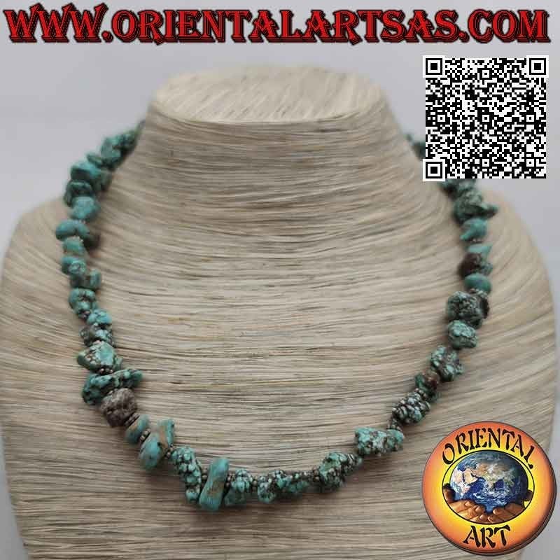 Collier Turquoise Tibétaine Brut & Argent | Oriental Art