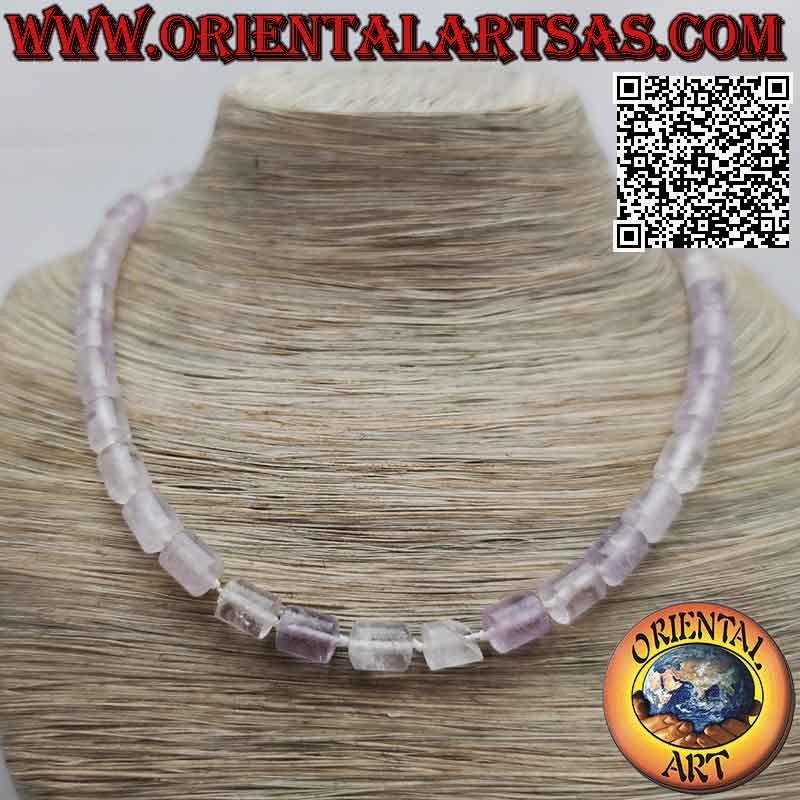 Collier Cylindres Améthyste Roulée Argent | Oriental Art
