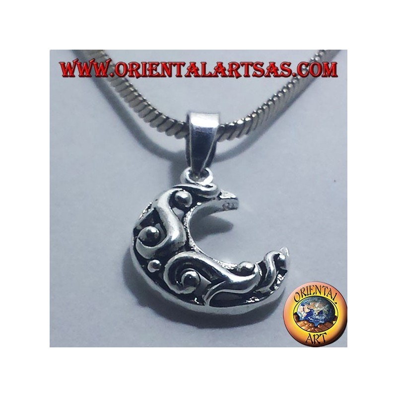 colgante de plata, célticas de la luna