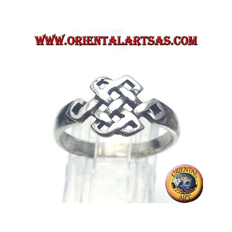 Bague en argent, tibétain infini Srivatsa