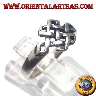 Anello in argento  Srivatsa  infinito tibetano