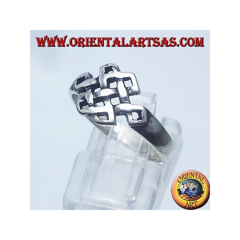 Anello in argento  Srivatsa  infinito tibetano