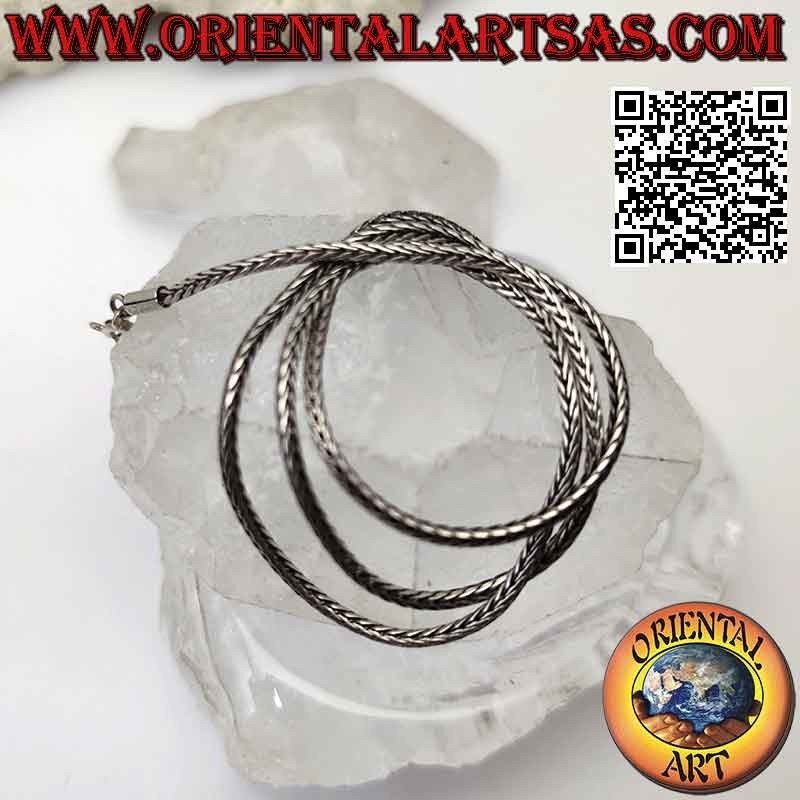 925 ‰ silver Indonesian snake chain necklace with 42 cm x 2 mm smooth clasp