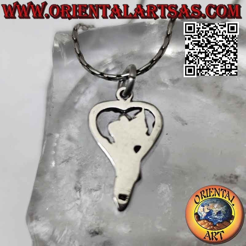 Pendentif en argent, fée au coeur