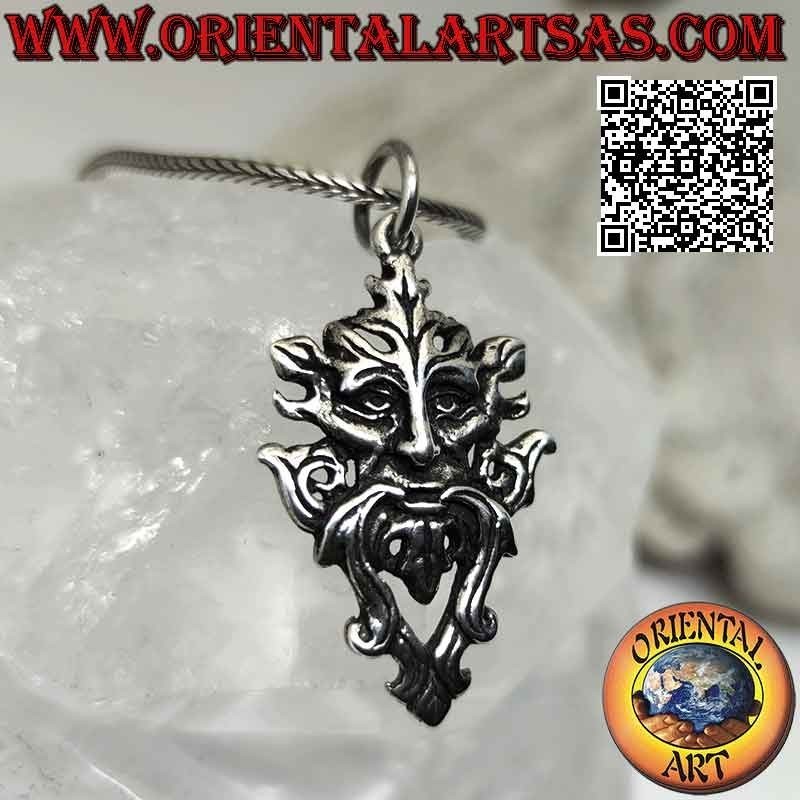Silver pendant in the shape of "the Green Man" (Celtic figure symbol of life force)