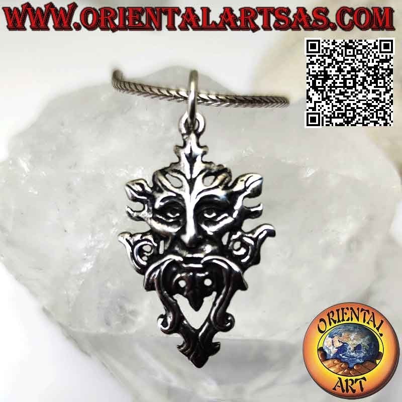 Pendentif en argent en forme de "l'Homme Vert" (figure celtique symbole de force vitale)