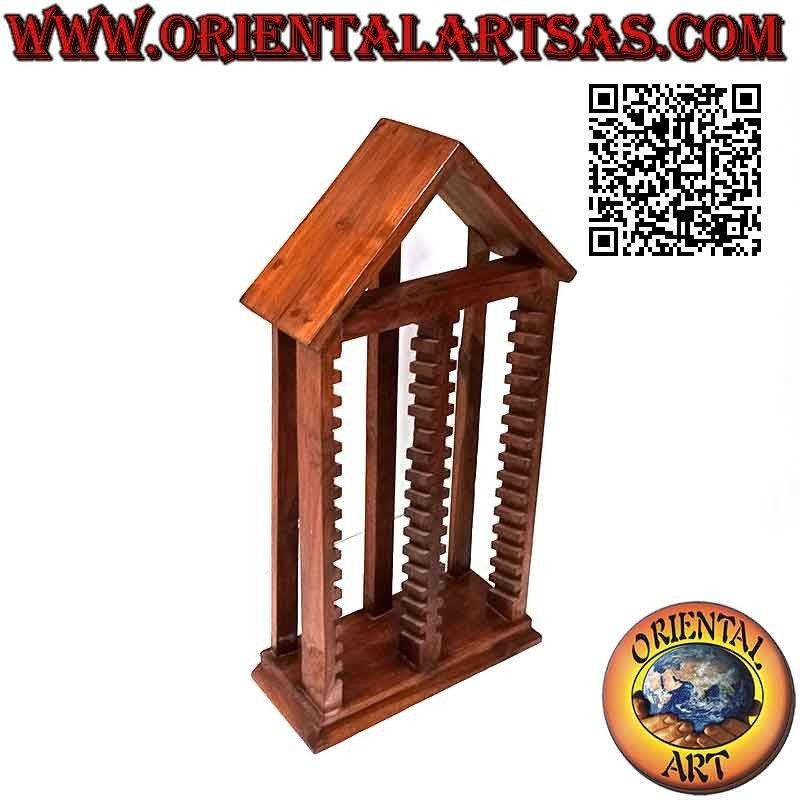 Estante para CD a dos aguas "Essential" en madera de teca (67 x 35 cm)