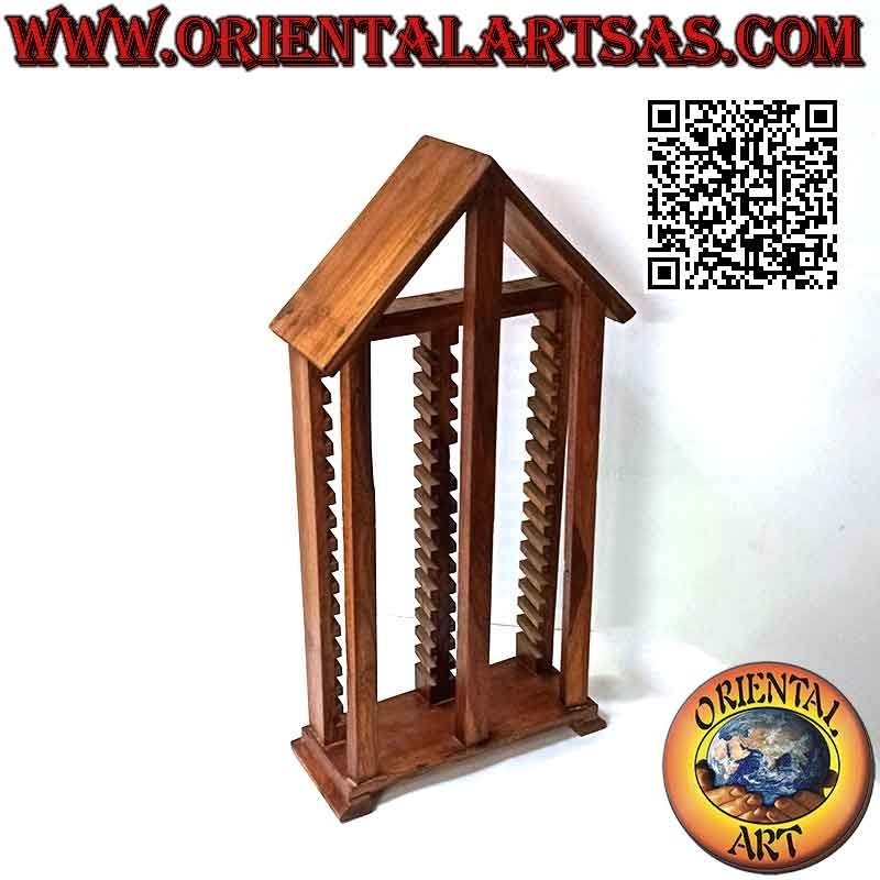 Range-CD à pignon "Essential" en bois de teck (67 x 35 cm)