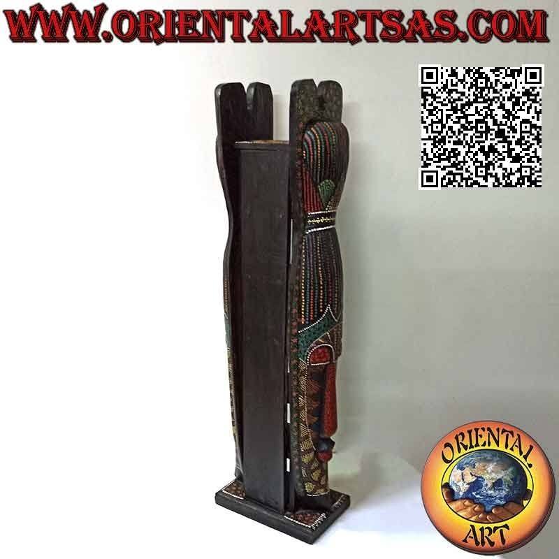 Tablón de anuncios de seis cuadrados con máscaras de mosaico "Australian Aboriginal" en madera de balsa