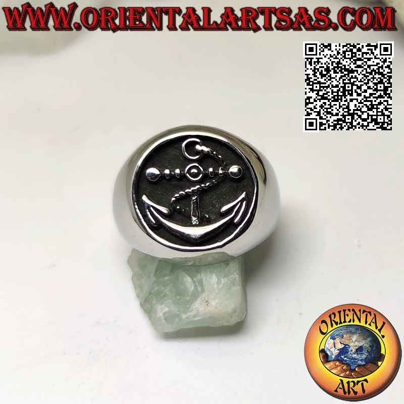 Anillo de acero quirúrgico (316L), liso con anclaje en bajorrelieve en el círculo Ø 20 mm