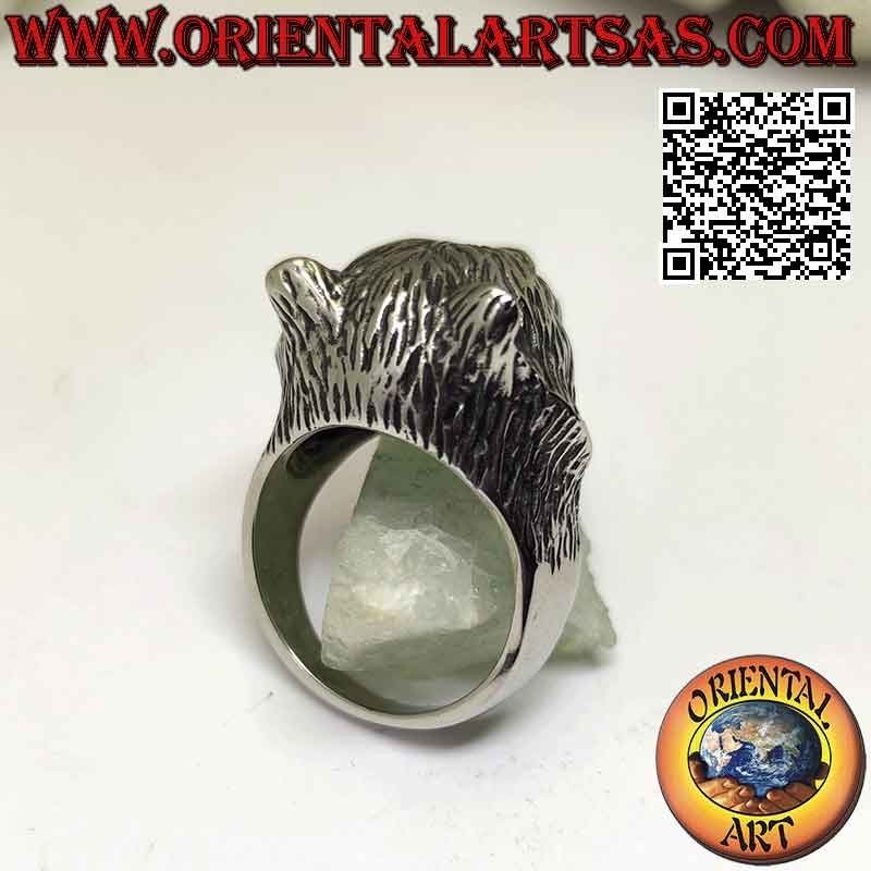 Bague en acier chirurgical (316L), en forme de tête de panthère