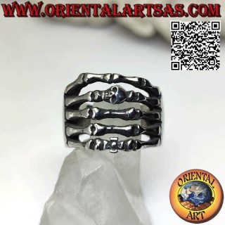 Anillo de acero quirúrgico (316L), manecillas de esqueleto entrelazadas