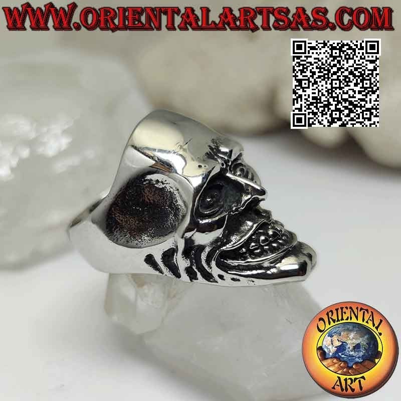 Anillo de acero quirúrgico (316L), calavera joker en sonrisa sádica