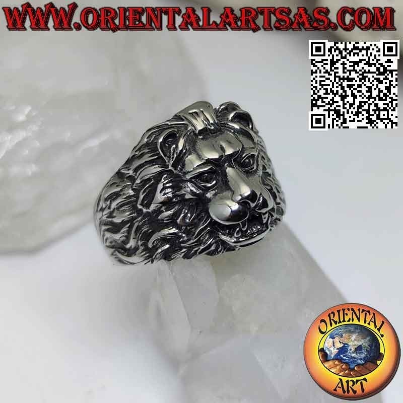 Ring aus Chirurgenstahl (316L) in Form eines Löwenkopfes
