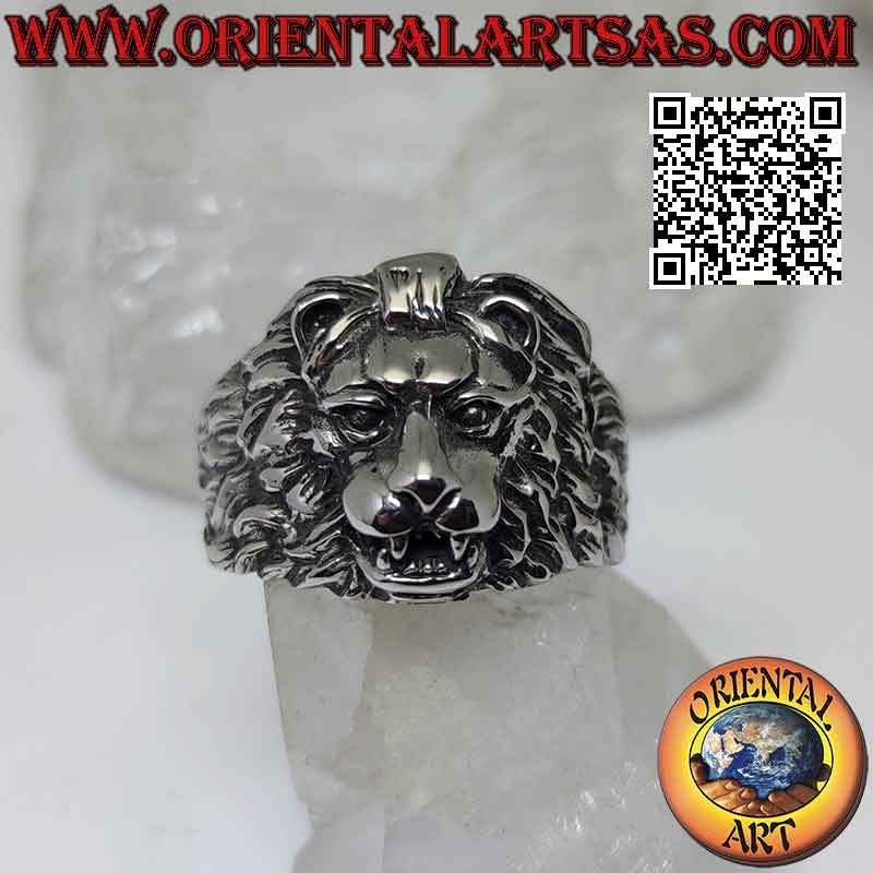 Ring aus Chirurgenstahl (316L) in Form eines Löwenkopfes