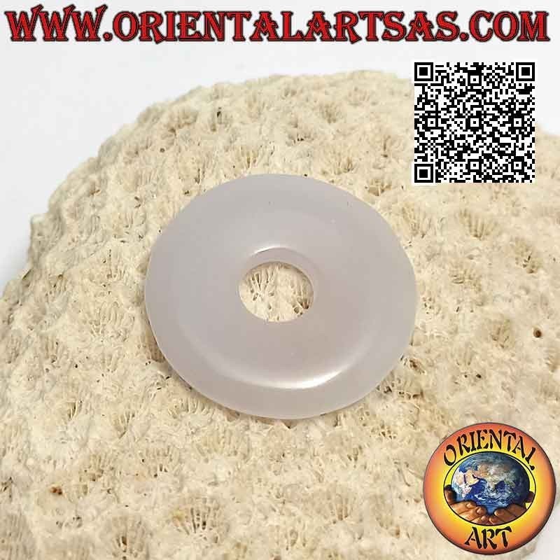 Pendentif disque/beignet en améthyste clair 30 mm. Ø (cordon inclus)