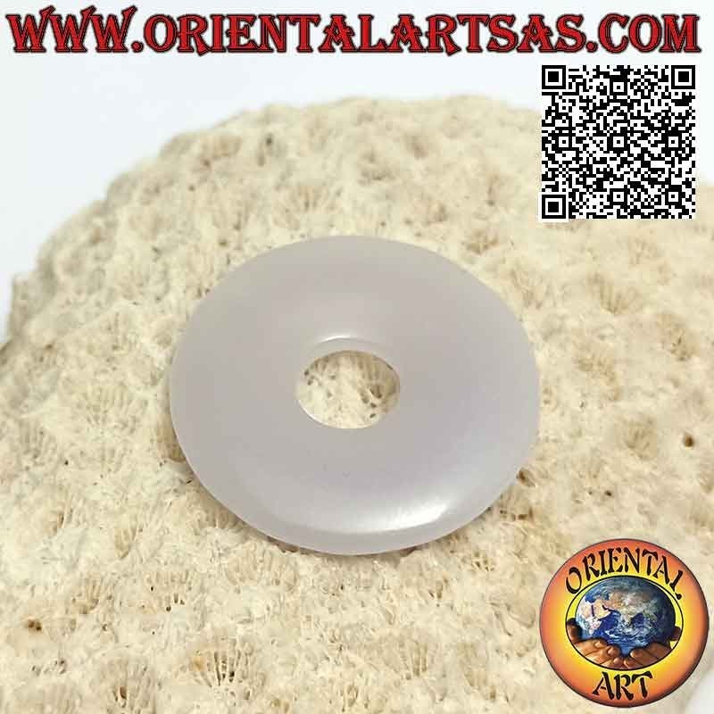 Pendentif disque/beignet en améthyste clair 30 mm. Ø (cordon inclus)