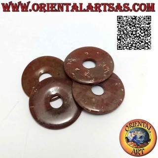 Colgante disco/rosquilla en jaspe mocaita de 40 mm. Ø (cable incluido)