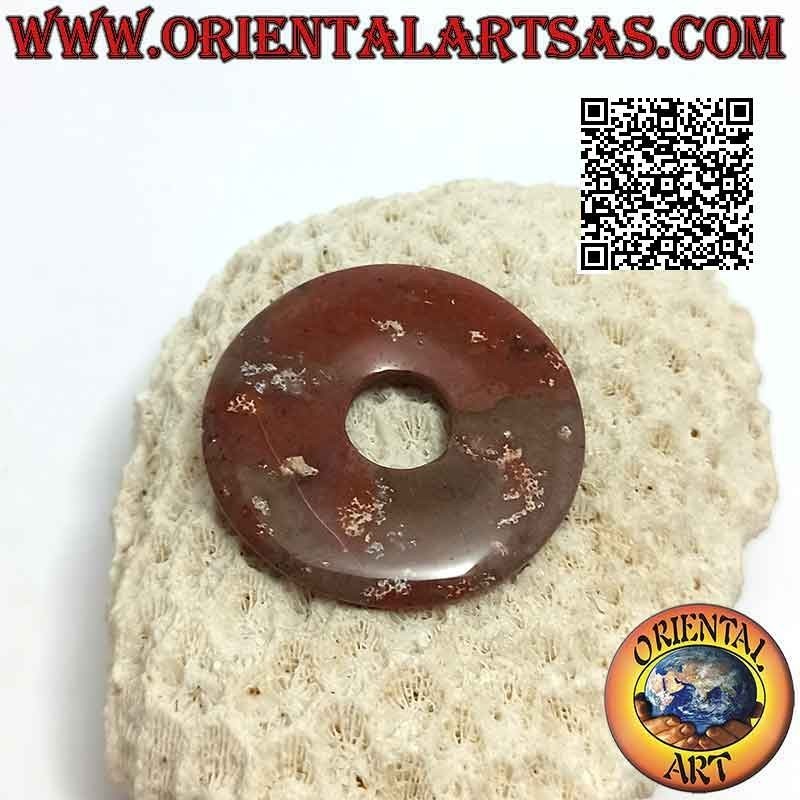 Colgante disco/rosquilla en jaspe mocaita de 40 mm. Ø (cable incluido)