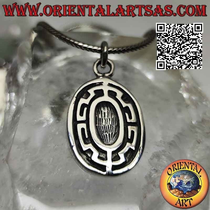 Pendentif en argent, bouclier grec - romain en écaille de tortue