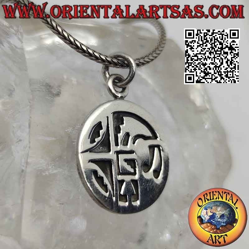 Pendentif en argent, médaille avec apocalypse maya gravée