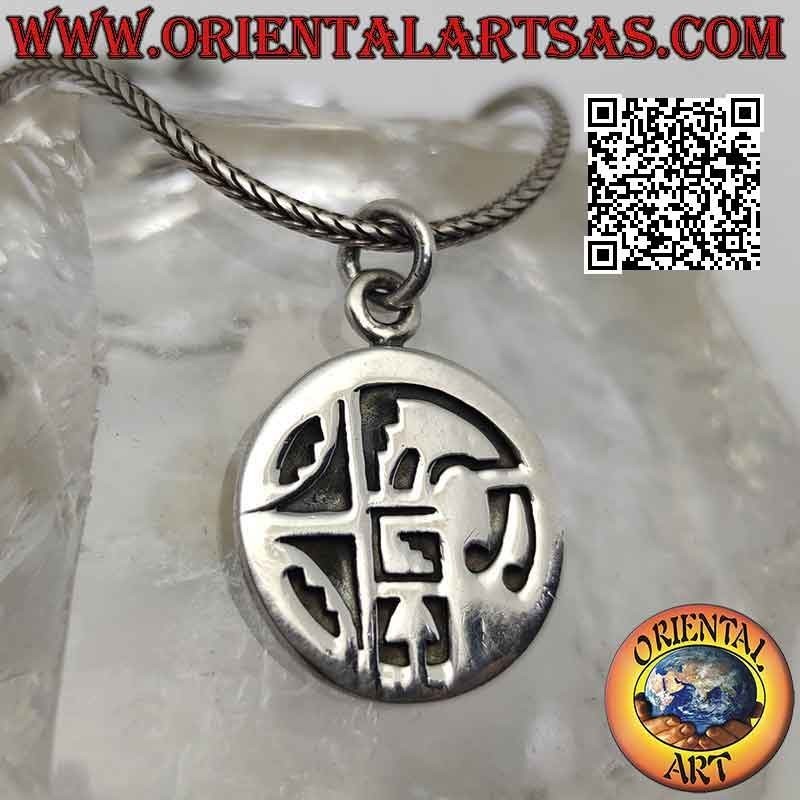 Colgante de plata, medalla con apocalipsis maya grabado