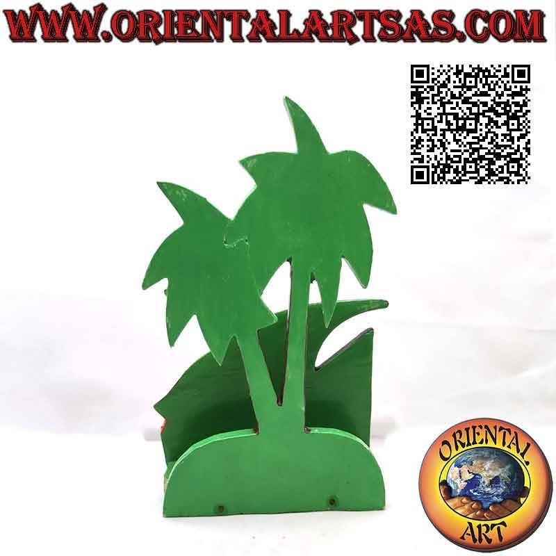 Hawaiian style letter holder / napkin holder with fish in balsa wood (black, red)