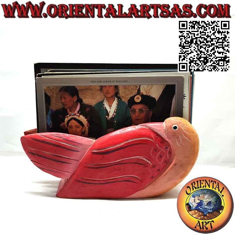 Portacartas / servilletero pintado a mano en forma de cisne