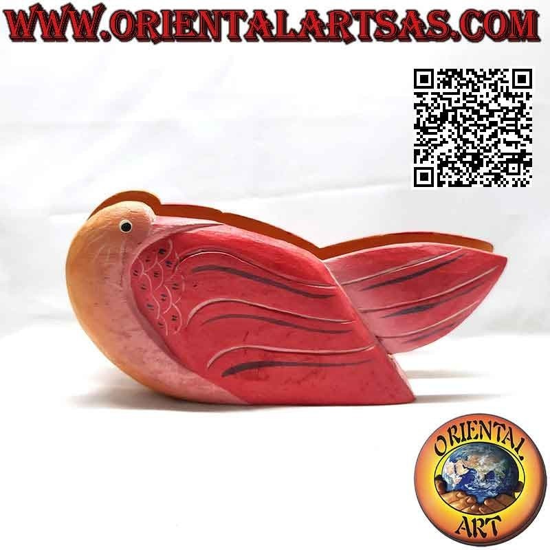 Hand painted letter holder / napkin holder in the shape of a swan