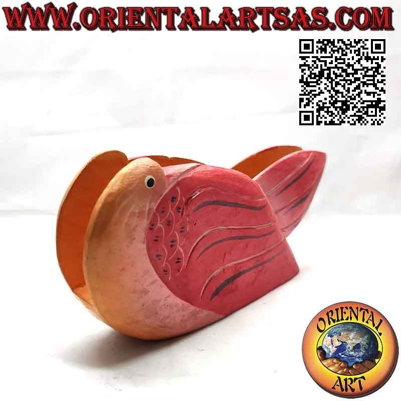 Hand painted letter holder / napkin holder in the shape of a swan