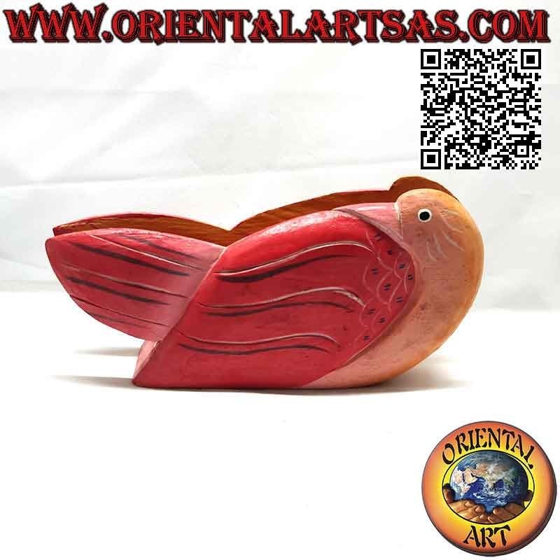 Hand painted letter holder / napkin holder in the shape of a swan