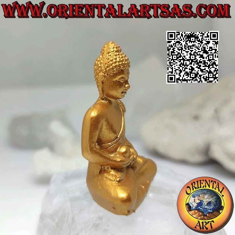 Buddha sculpture "Dhyana Mudra - symbol of meditation and wisdom" in resin (gilded) 5 cm