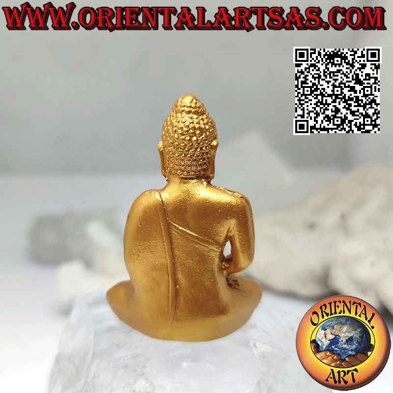 Sculpture bouddha "Dhyana Mudra - symbole de méditation et de sagesse" en résine (dorée) 5 cm