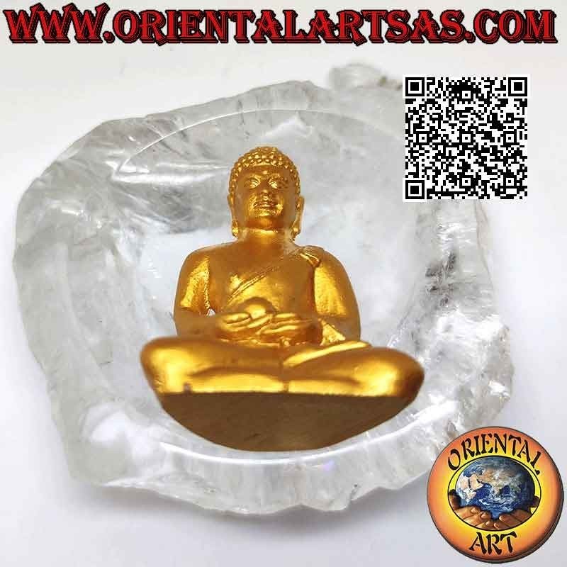 Buddha-Skulptur "Dhyana Mudra - Symbol der Meditation und Weisheit" aus Harz (vergoldet) 5 cm