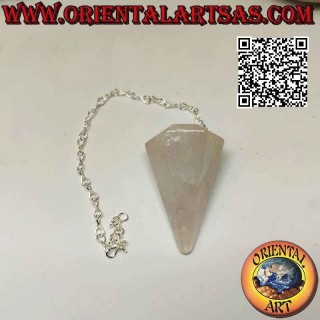 Pendule Quartz Rose Facetté Pointu | Amour & Guidance