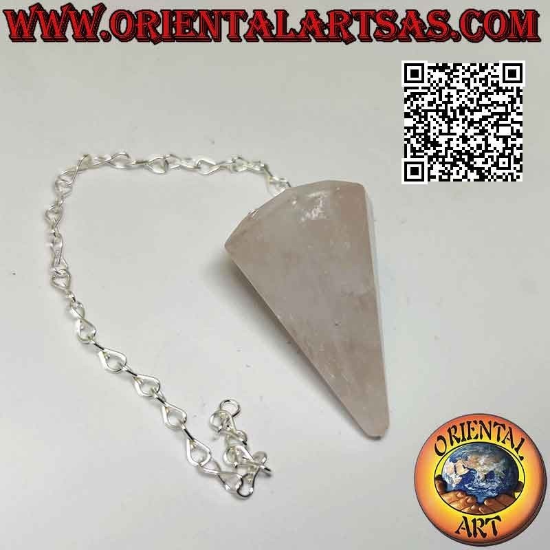Faceted & Pointed Rose Quartz Pendulum | Oriental Art