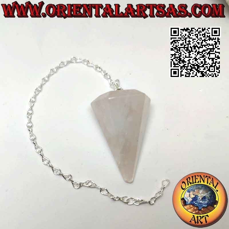 Pendule Quartz Rose Facetté Pointu | Amour & Guidance