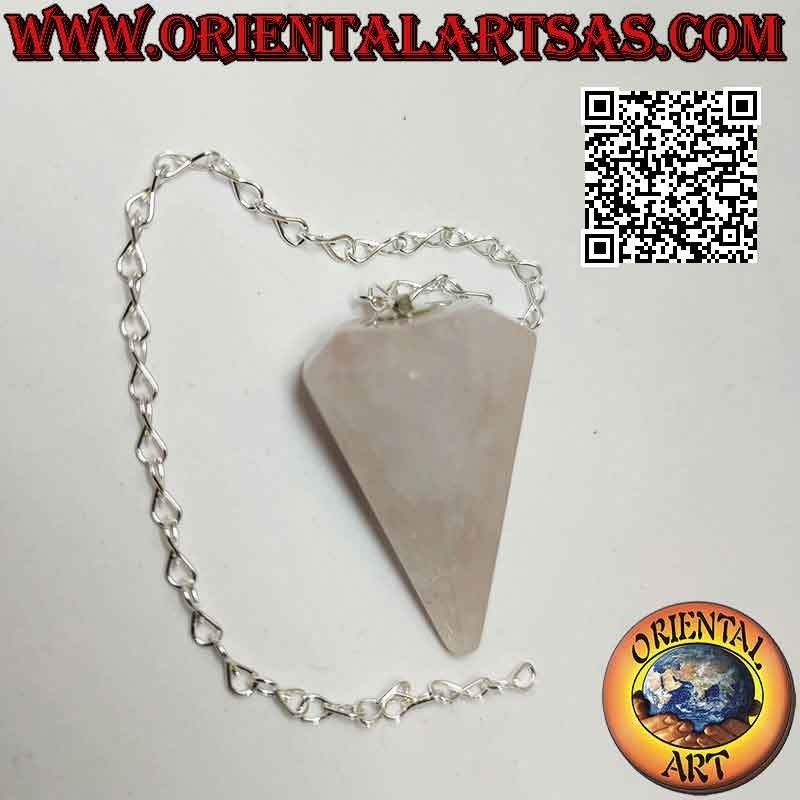 Faceted & Pointed Rose Quartz Pendulum | Oriental Art